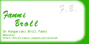 fanni broll business card